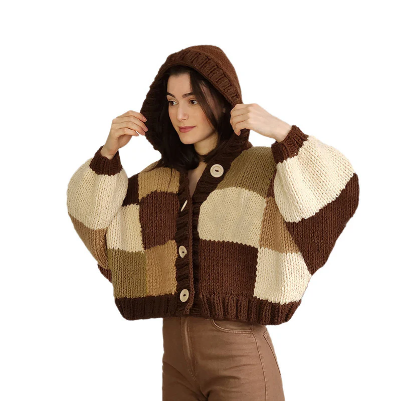 Damen modischer Hoodie mit voluminösen Ärmeln und strukturierter Strickoptik WOLFF - Image 5