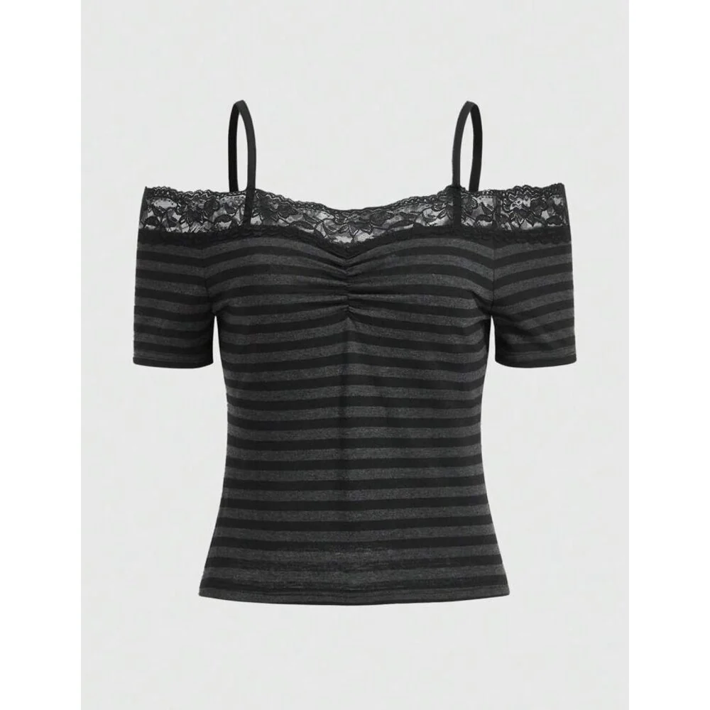 Damen Oberteil mit lässigem Off-Shoulder-Design und Spitzenakzenten WOLFF