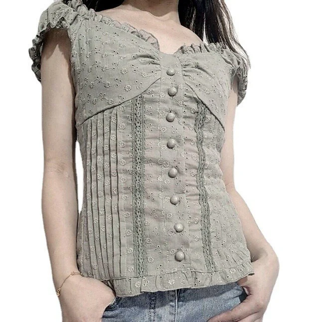 Damen Oberteil mit Rüschendetails und eleganter Knopfverzierung WOLFF - Image 5