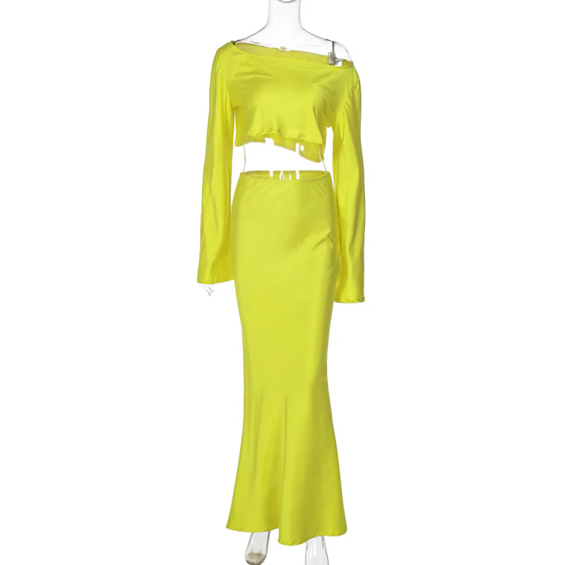 Damen Off-Shoulder Crop-Top und Maxi-Rock Set WOLFF - Image 6