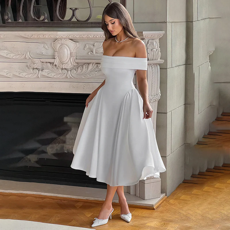 Damen Off-Shoulder Maxikleid mit fließendem Rock und eleganter Silhouette WOLFF - Image 2