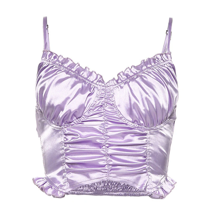 Damen Satin Crop-Top mit Rüschendetails und raffiniertem Schnitt WOLFF - Image 6