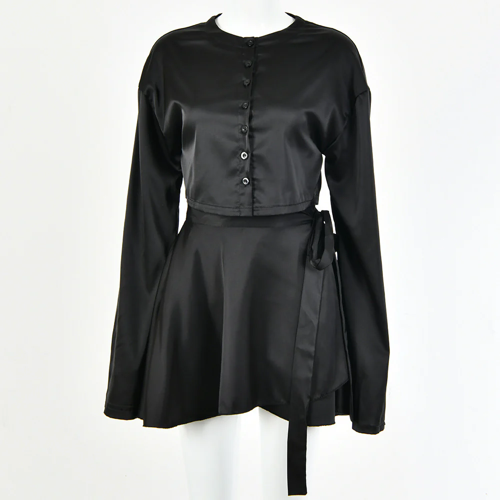 Damen Satin-Hemdblusenkleid mit Bindegürtel WOLFF - Image 6