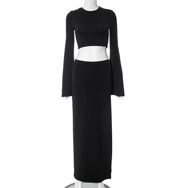 Damen Set aus cropped Oberteil und langem Rock WOLFF - Image 6