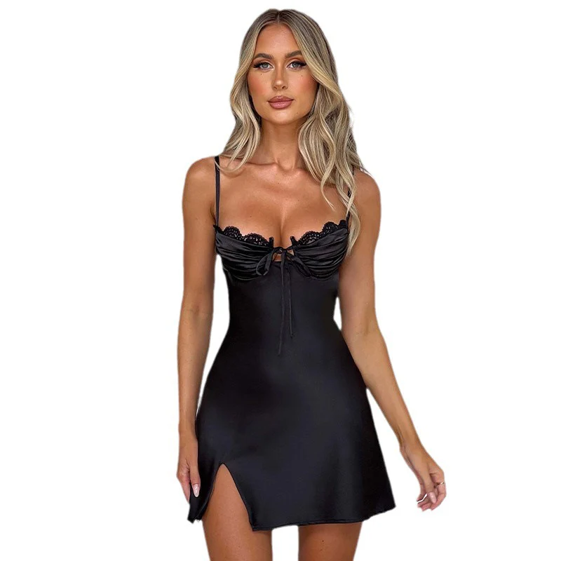 Damen Sexy Minikleid mit raffinierten Spitzenakzenten und verstellbaren Spaghettiträgern WOLFF - Image 5