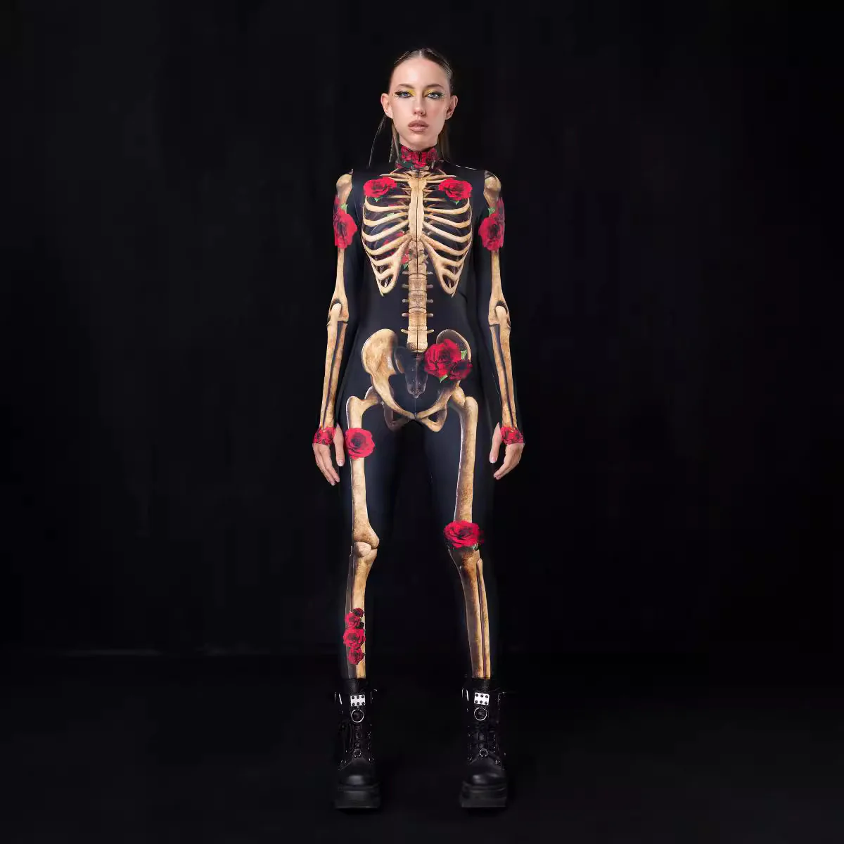 Damen Skin Suit mit einzigartigem Skelett-Motiv und floralen Akzenten WOLFF - Image 3