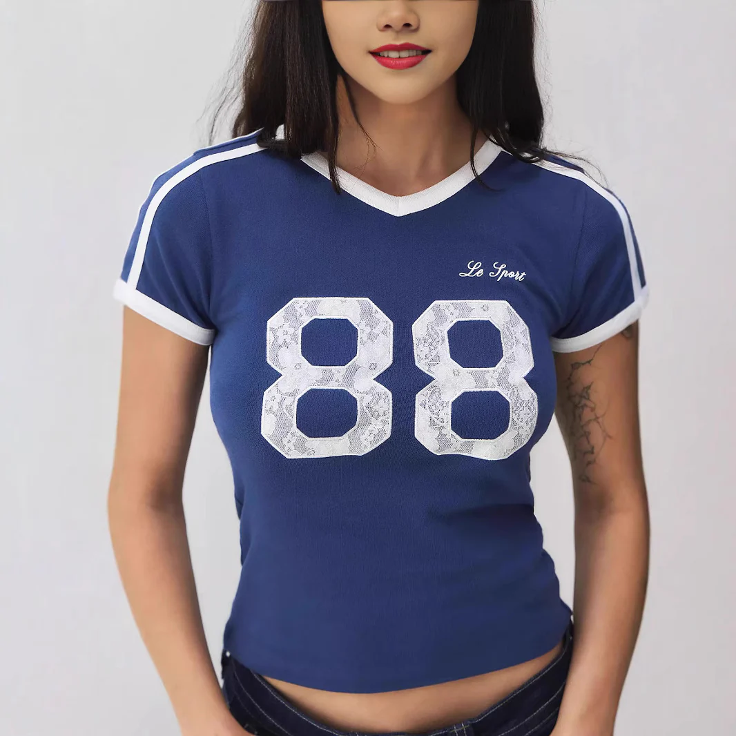Damen sportliches Kurzarm-T-Shirt mit auffälligem Spitzenmotiv WOLFF - Image 2