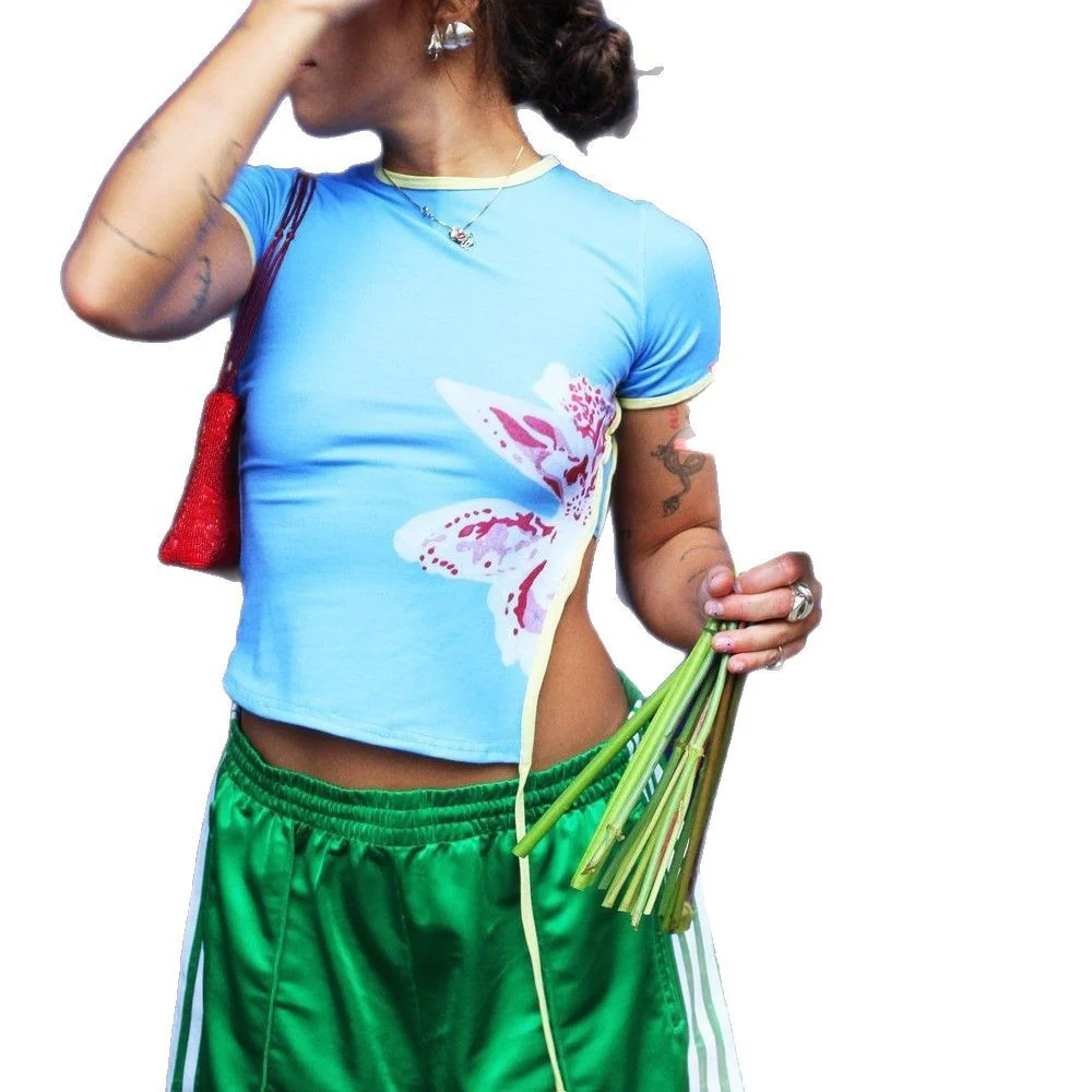 Damen Sportliches T-Shirt mit kreativem Blumenmotiv und innovativem Schnitt WOLFF - Image 5