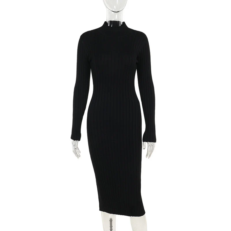 Damen Strickkleid mit hohem Kragen und eleganter Rippstruktur WOLFF - Image 6