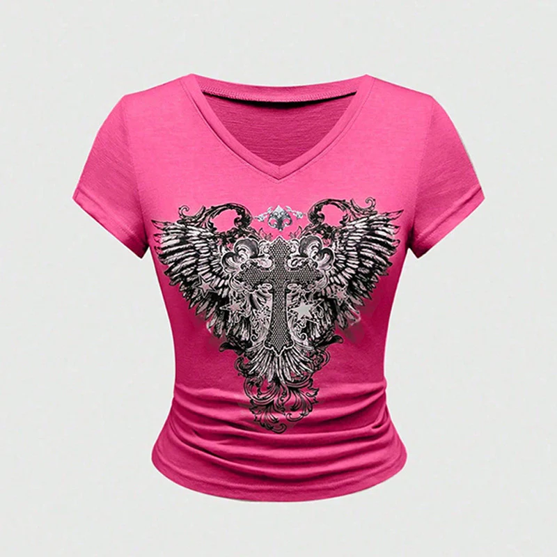 Damen T-Shirt mit originellem Grafiken-Motiv und vorteilhaftem V-Ausschnitt WOLFF - Image 4
