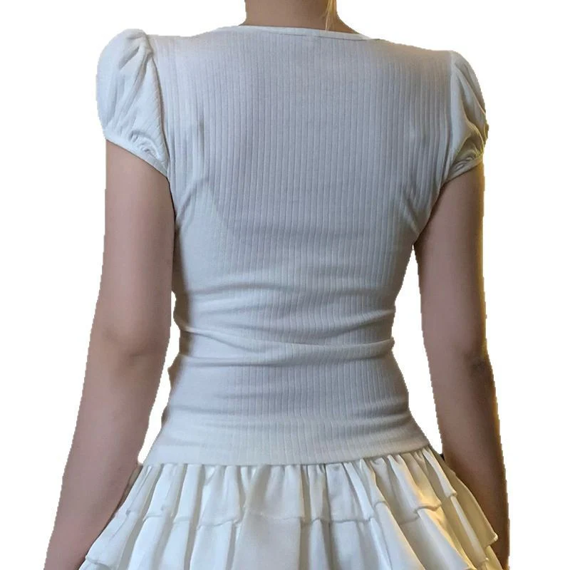 Damen T-Shirt mit süßem Katzenmotiv und Puffärmeln WOLFF - Image 5