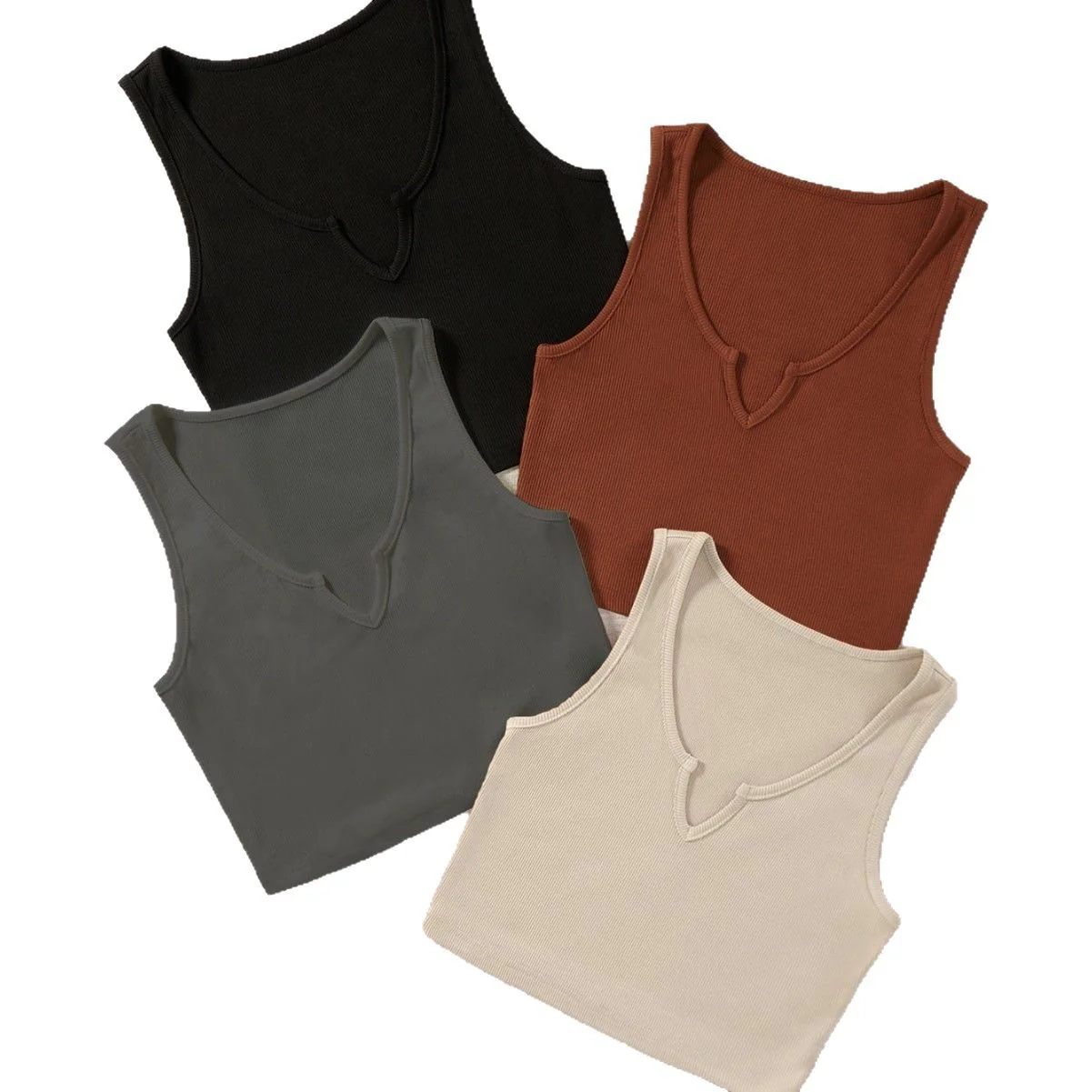 Damen Tanktop mit V-Ausschnitt und feiner Rippstruktur WOLFF - Image 5