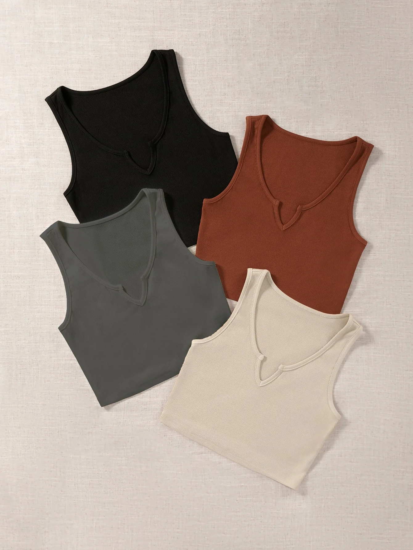 Damen Tanktop mit V-Ausschnitt und feiner Rippstruktur WOLFF - Image 7