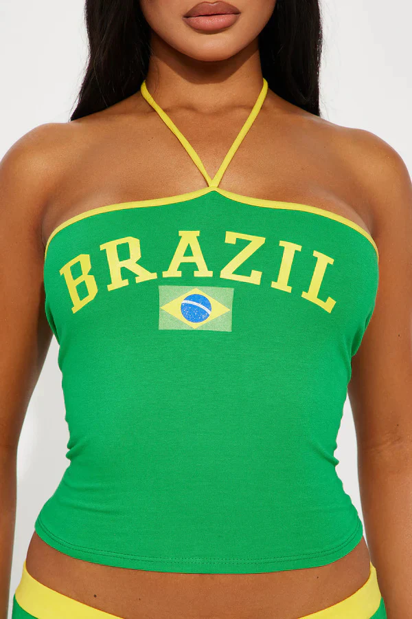 Damen Top und Rock-Set mit Brasilien-Motiv und verspielten Rüschen WOLFF - Image 6