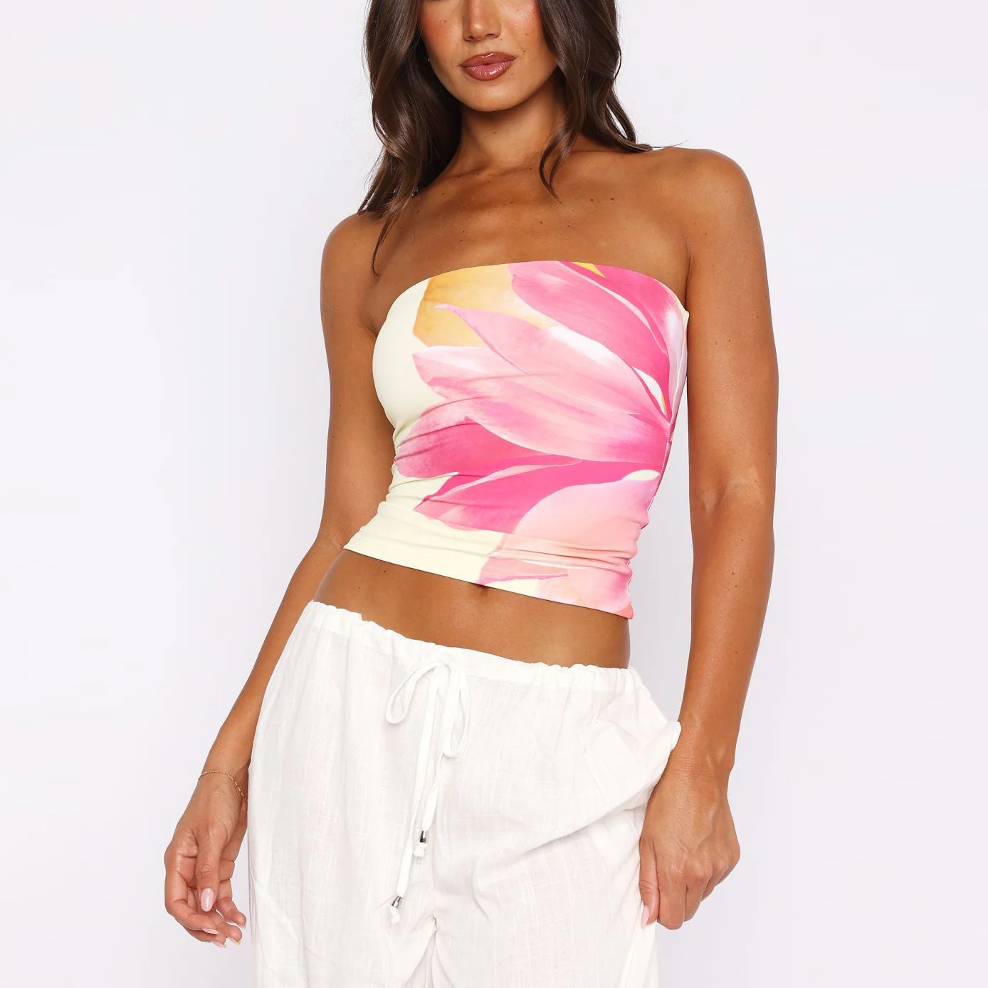 Damen trägerloses Top mit floralem Design WOLFF - Image 7